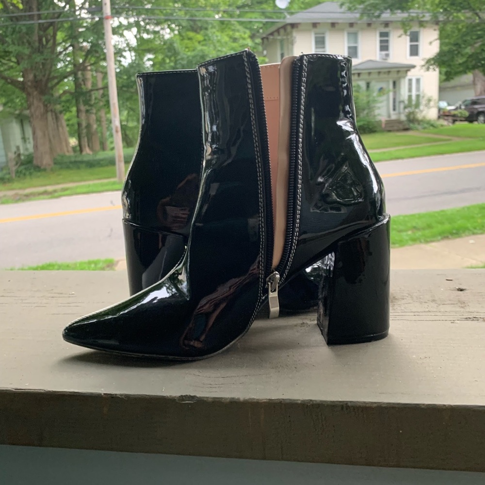 Black and white heels